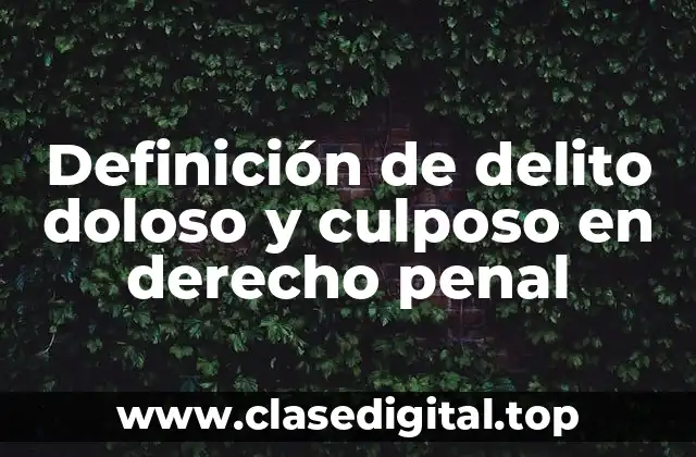 Definición de delito doloso y culposo en derecho penal