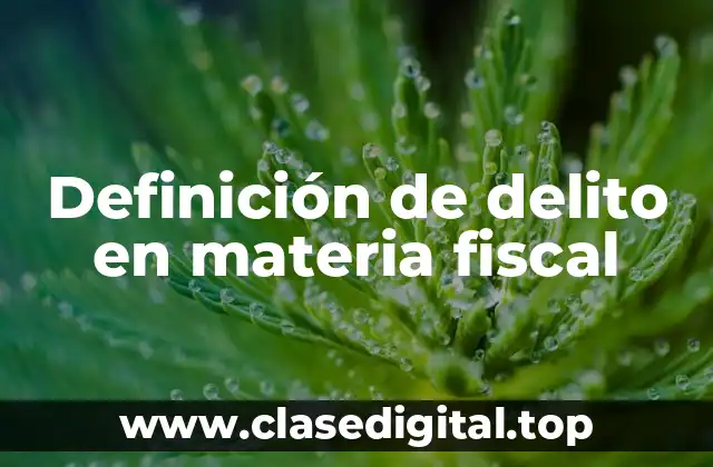 Definición de delito en materia fiscal