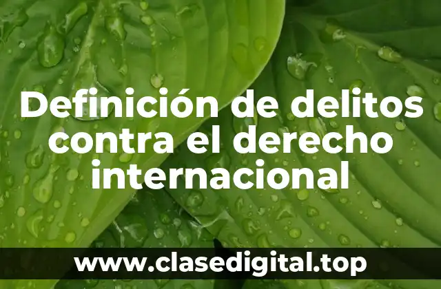 Definición de delitos contra el derecho internacional