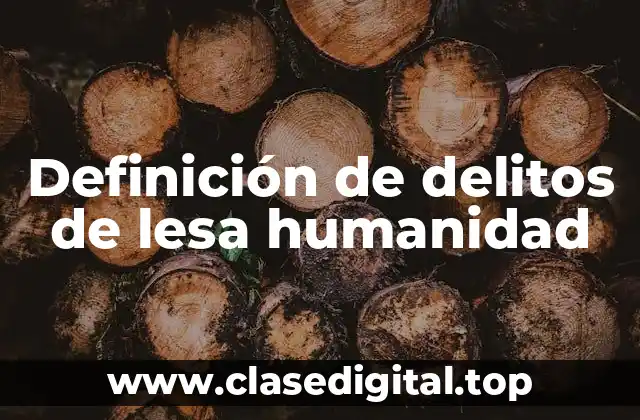 Definición de delitos de lesa humanidad