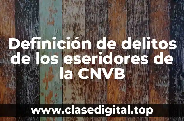 Definición de delitos de los eseridores de la CNVB