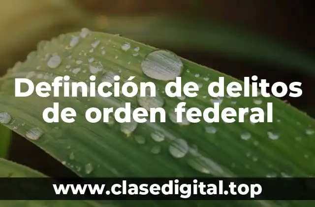 Definición de delitos de orden federal