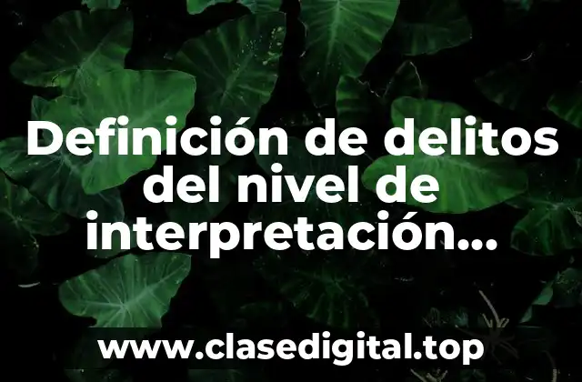 Ejemplos de delitos del nivel de interpretación conductual