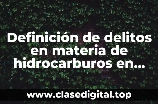 Definición de delitos en materia de hidrocarburos en México