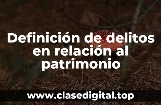 Definición de delitos en relación al patrimonio