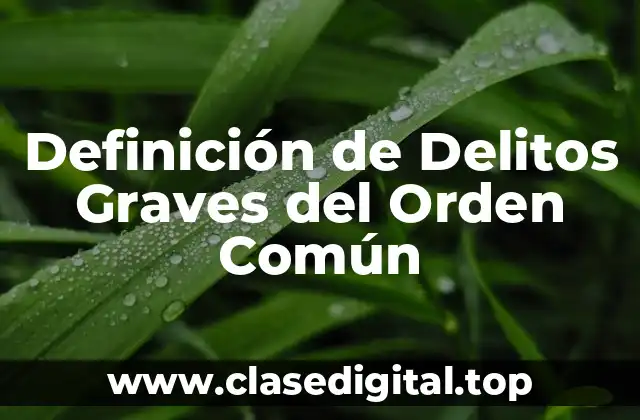 Definición de Delitos Graves del Orden Común
