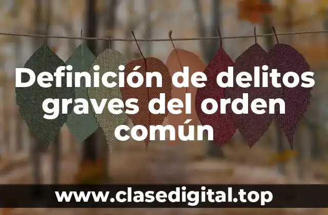 Ejemplos de delitos graves del orden común