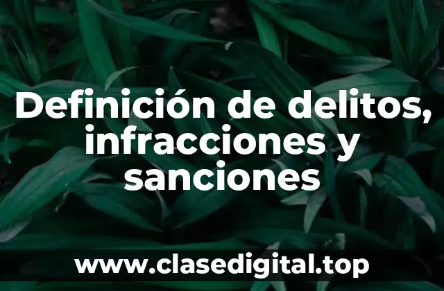 Definición de delitos, infracciones y sanciones