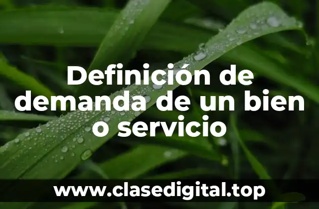 Definición de demanda de un bien o servicio
