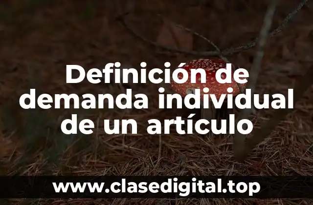 Definición de demanda individual de un artículo
