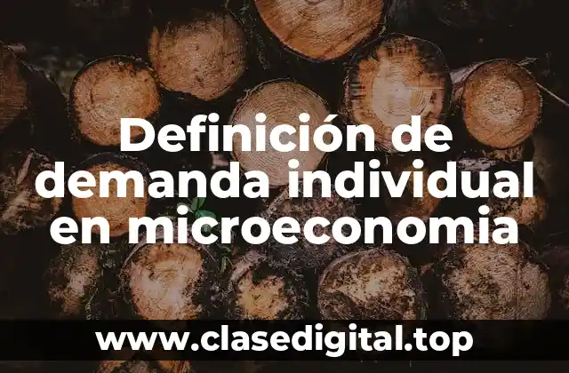Definición de demanda individual en microeconomia