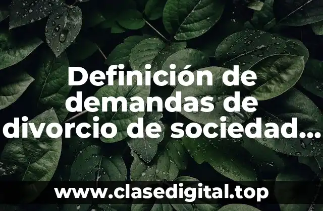 Definición de demandas de divorcio de sociedad conyugal