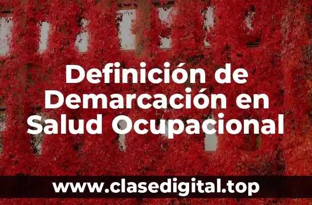 Definición de Demarcación en Salud Ocupacional