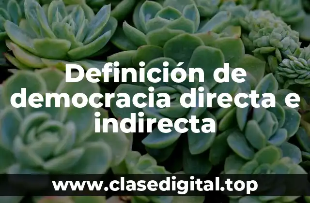 Definición de democracia directa e indirecta
