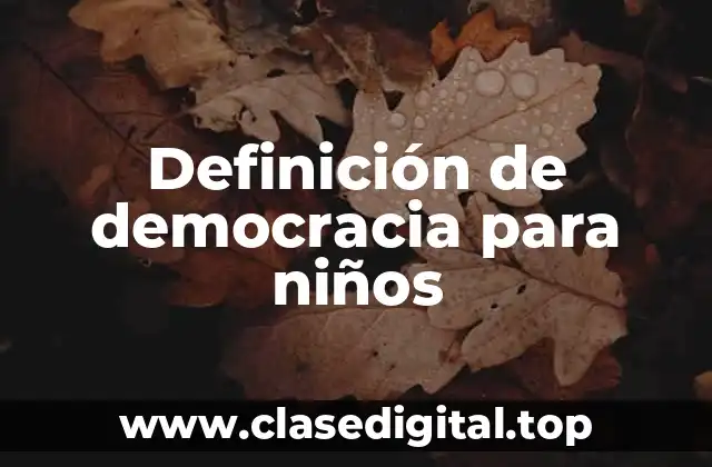 Definición de democracia para niños