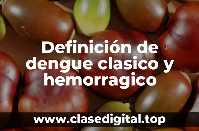 Definición de dengue clasico y hemorragico