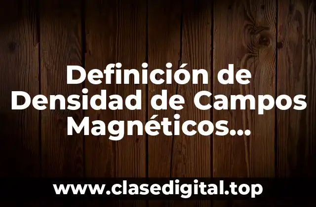 Definición de Densidad de Campos Magnéticos Polaridad de Imanes