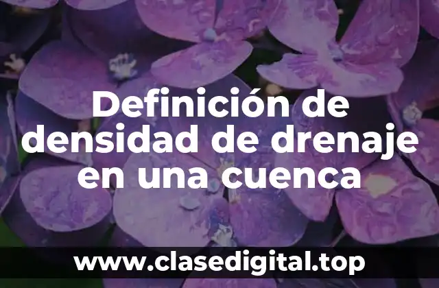 Definición de densidad de drenaje en una cuenca