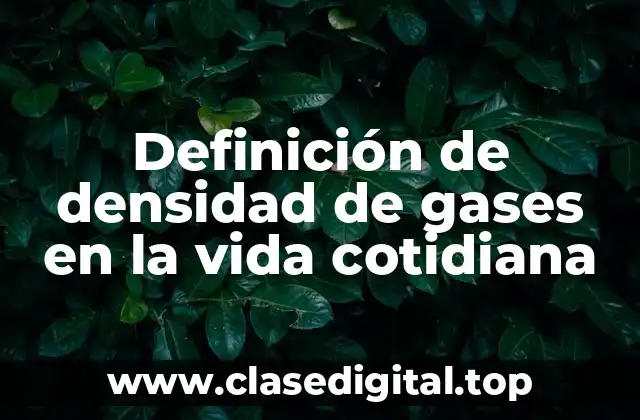 Ejemplos de densidad de gases