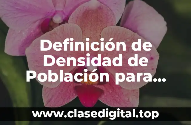 Definición de Densidad de Población para Niños