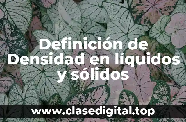 Definición de Densidad en líquidos y sólidos