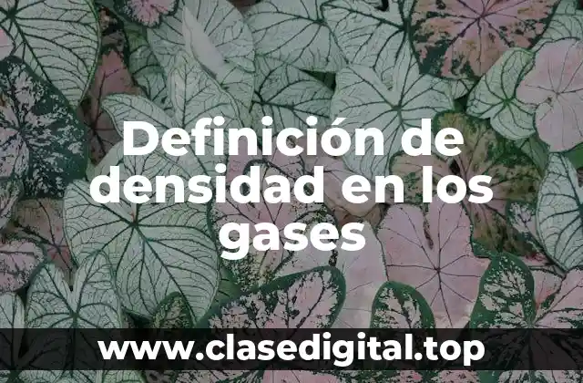 Definición de densidad en los gases