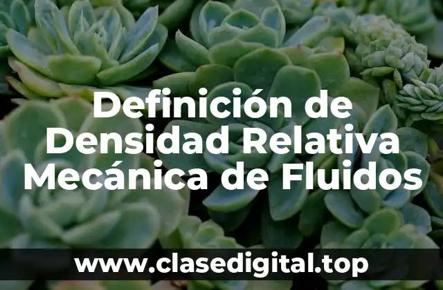 Definición de Densidad Relativa Mecánica de Fluidos