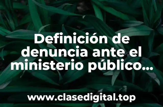 Definición de denuncia ante el ministerio público Guatemala