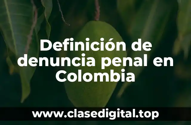 Definición de denuncia penal en Colombia