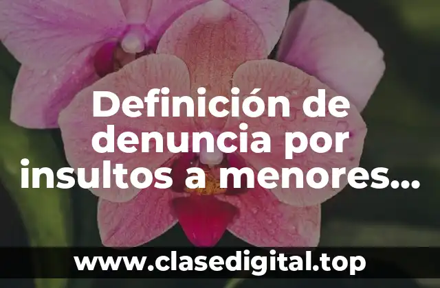 Definición de denuncia por insultos a menores de edad