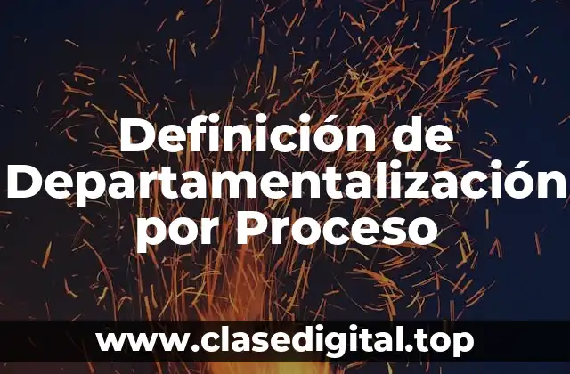 Definición de Departamentalización por Proceso
