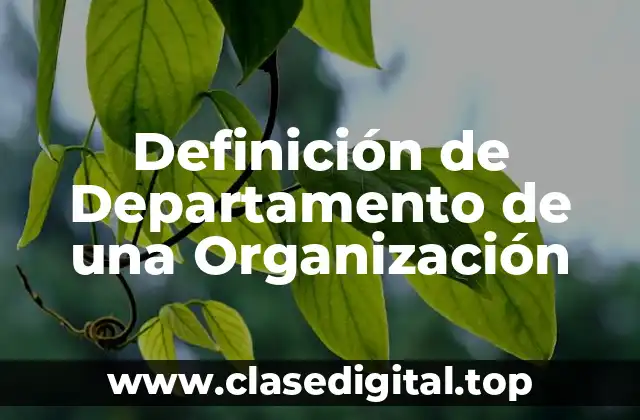 Definición de Departamento de una Organización