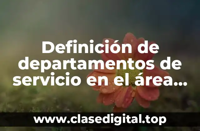 Definición de departamentos de servicio en el área productiva