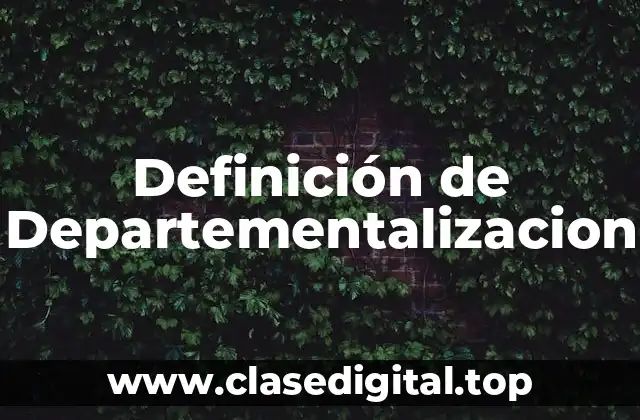 Definición de Departementalizacion