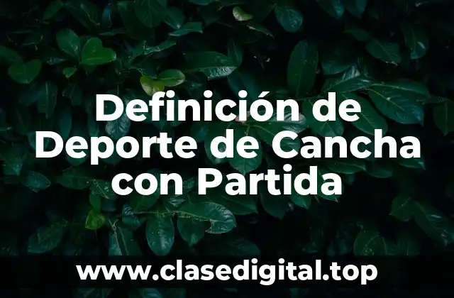 Definición de Deporte de Cancha con Partida