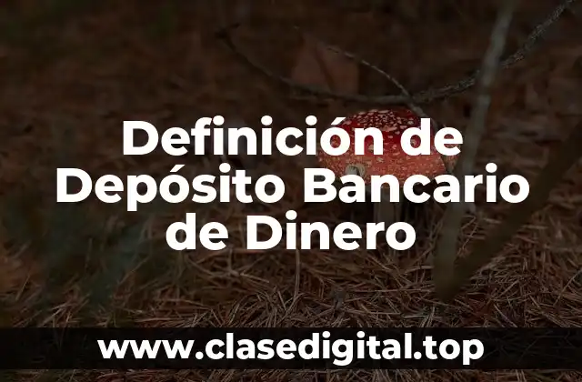 Definición de Depósito Bancario de Dinero