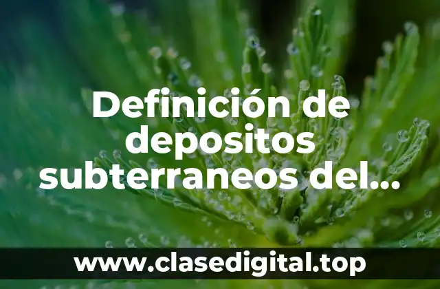Definición de depositos subterraneos del ciclo del agua