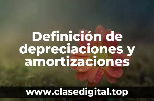 Ejemplos de depreciaciones y amortizaciones