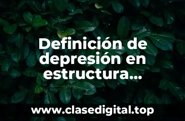 Definición de depresión en estructura socioeconómica