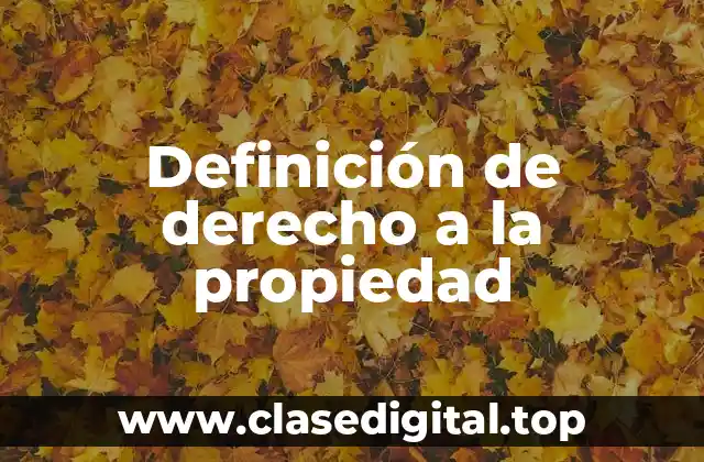 Definición de derecho a la propiedad