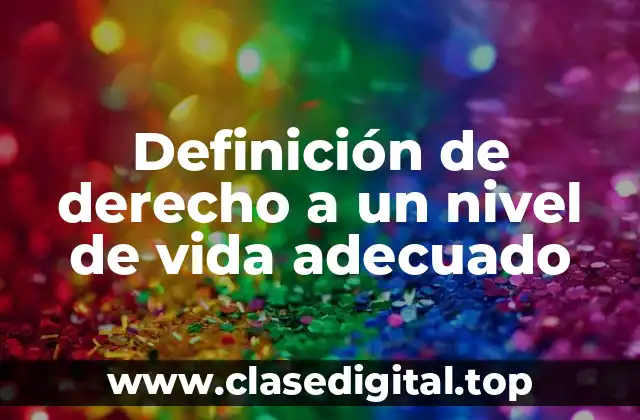 Ejemplos de derecho a un nivel de vida adecuado