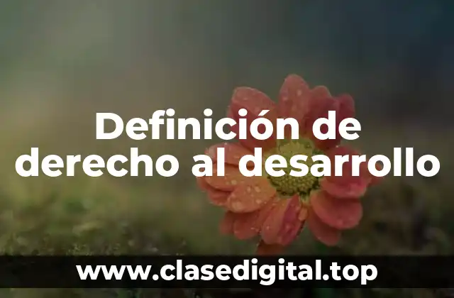 Definición de derecho al desarrollo