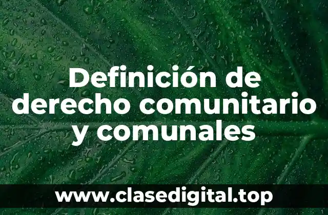 Definición de derecho comunitario y comunales