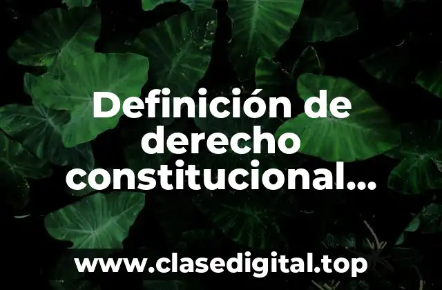 Definición de derecho constitucional Ignacio Burgoa