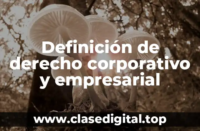 Definición de derecho corporativo y empresarial