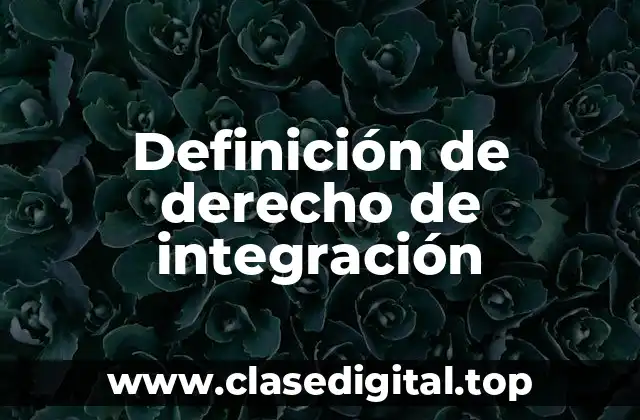 Definición técnica de derecho de integración