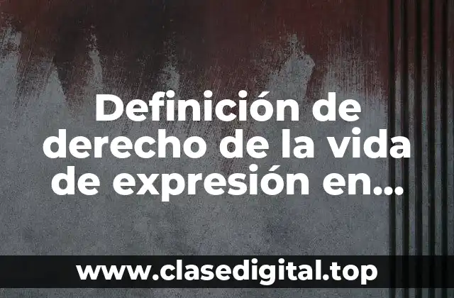 Definición de derecho de la vida de expresión en México