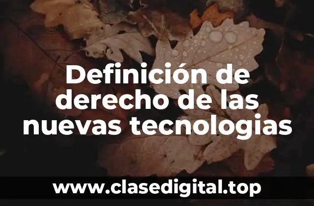 Definición de derecho de las nuevas tecnologias