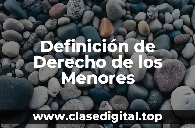 Definición de Derecho de los Menores