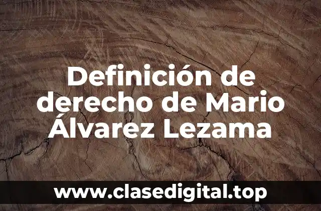 Definición de derecho de Mario Álvarez Lezama